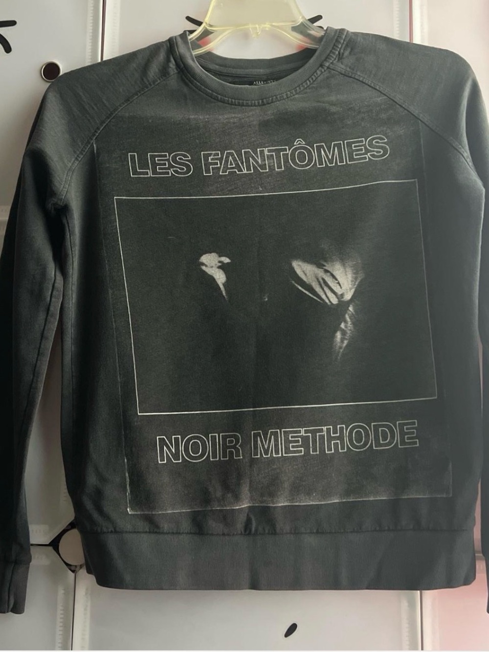 AllSaints Black 'Les Fantômes Noir Méthode' Graphic Crewneck